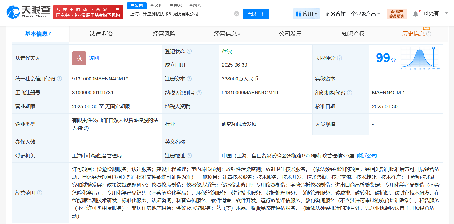上海檢驗檢測認證公司同日成立4家新公司:檢測認證
